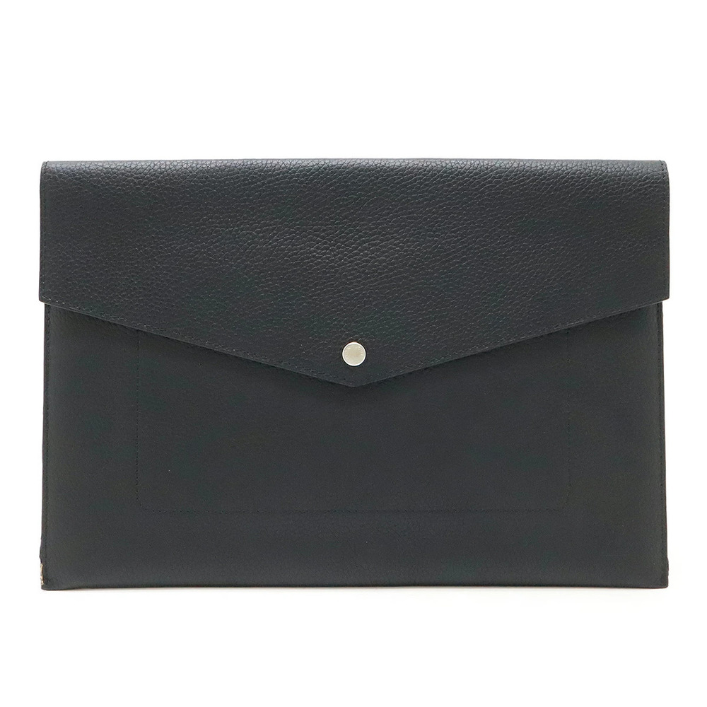 LOUIS VUITTON Pochette Envelope Clutch Bag Business Taurillon Leather Noir Black